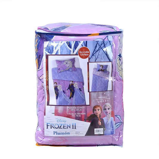Plumón reversible Frozen diseño happiness de 1.5