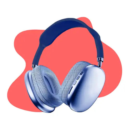 Auriculares Bluetooth P9, color azul claro y negro