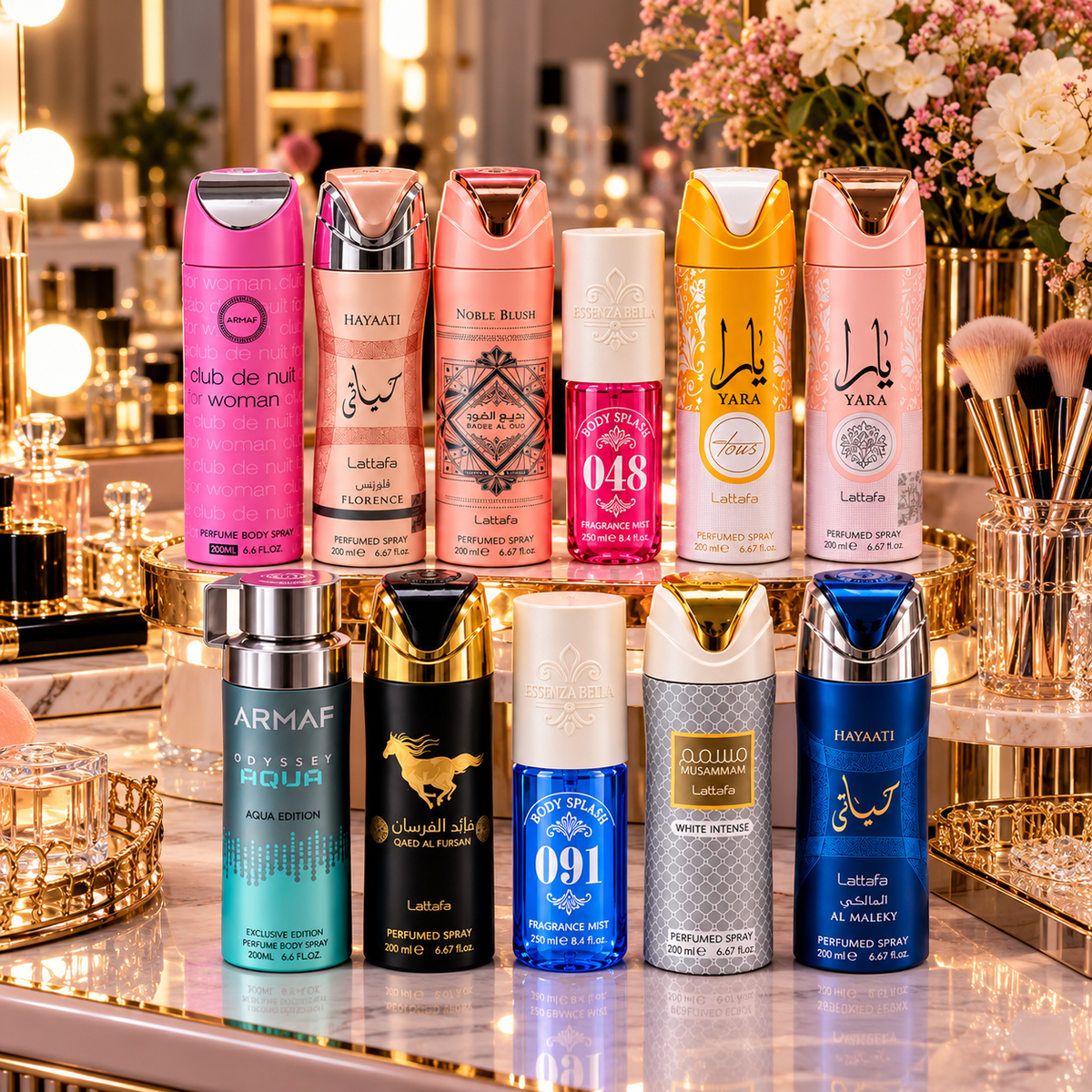 Pack X11 Body Spray Perfumado de 200ml - Fragancias Arabes Surtidas