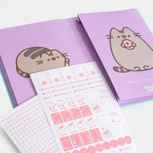 Cuaderno Mooving Notes Gatito Pusheen A5 X 96 Hjs Rayado Color Turquesa