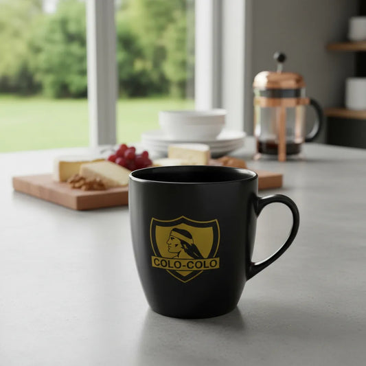 Tazón Colo Colo Copa Libertadores 1991 de 880 ml en cerámica negra con nombres de los campeones del 91. Ideal para coleccionistas y fanáticos del Eterno Campeón.