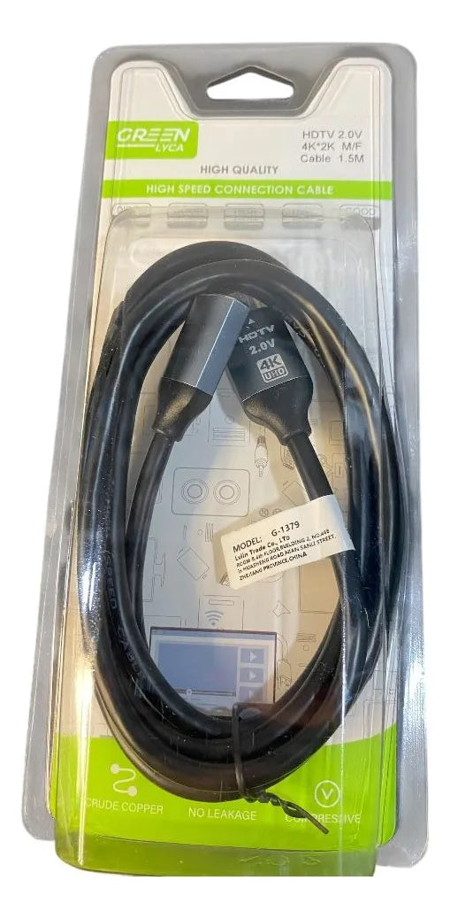 Cable extencion Hdmi Hdtv 2.0v 4k-2k 1.5mt Full Hd Uhd
