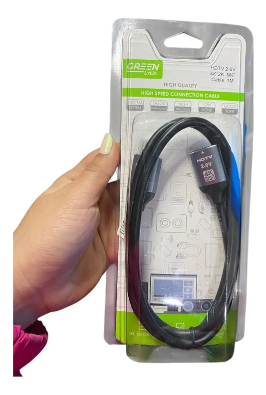 Cable Extencion Hdmi Hdtv 8k Macho Hembra Green Lyca 0.5mt