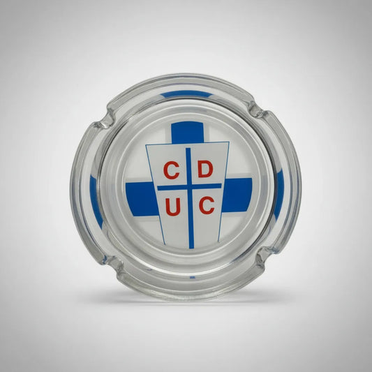 Cenicero U Catolica De Vidrio Cruzados - Celeste - Catolica