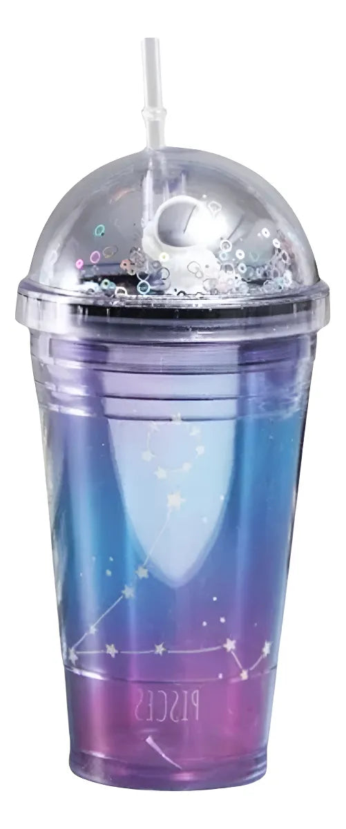 Vaso Con Tapa Y Bombilla Con Luces Led 500ml