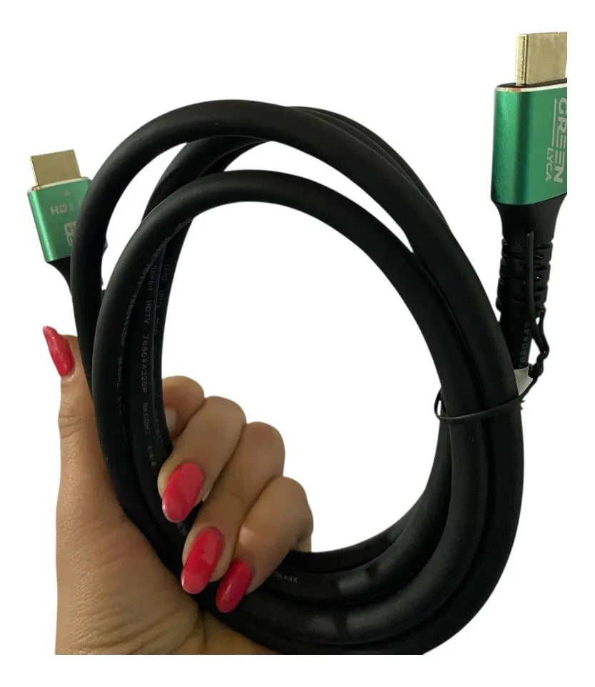 Cable Hdmi Hdtv 8k 4k 2.1v 1.8mt Punta Dorada 2.1v