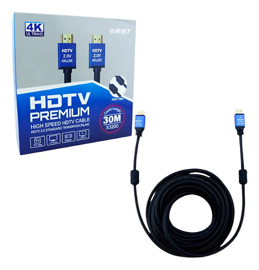 Cable Hdmi Hdvt De 30 Mts Con Doble Filtro 4k Marca Rst