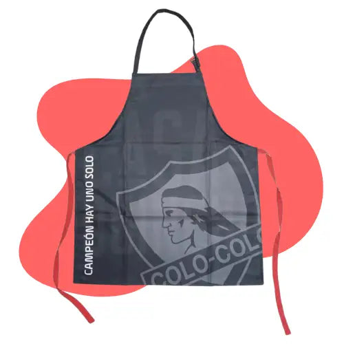 Delantal Parrillero Colo Colo Quincho Pechera Cocina Bbq Color Negro