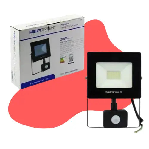 Foco Led Exterior Con Sensor De Movimiento 20w Luz Fria Sec Color de la carcasa Negro Color de la luz Blanco frío