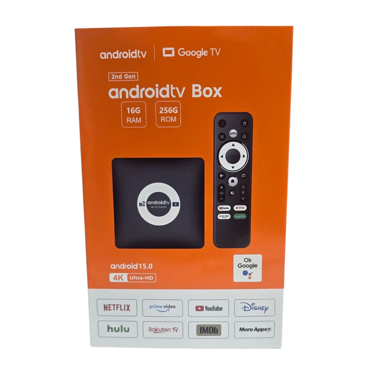 TV Box Android 15.0 4K Ultra HD | 16GB RAM + 256GB ROM | Google TV con Netflix y Magic TV