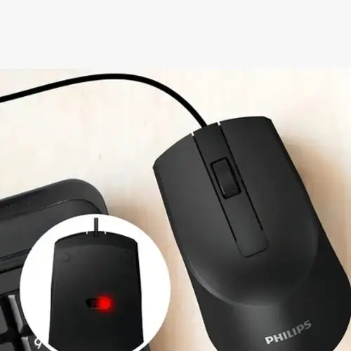Mouse Óptico Philips Cableado Spk7104 Color Negro