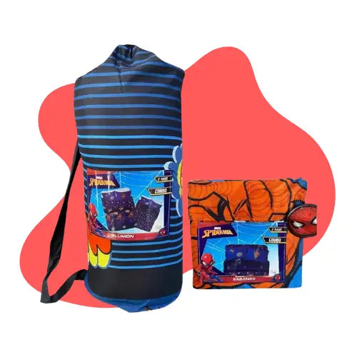 Pack Plumón Relleno + Sabana Mf 2pl Spiderman Comic Color Azul