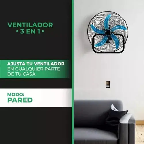 Pack X2 Ventilador 3 En 1 Industrial Kasser 5 Aspas 18 Pulgadas 3 Velocidades