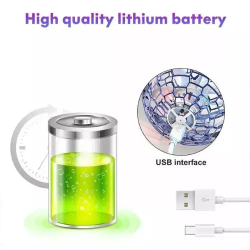 Pelota Mágica Flotadora Spinner Drone Volador Juguete Luces Color Azul