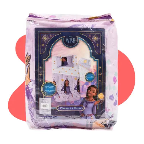 Plumón Infantil Reversible Disney Marvel Apto 1 Plaza y  1.5 Plaza Color Wish Asha