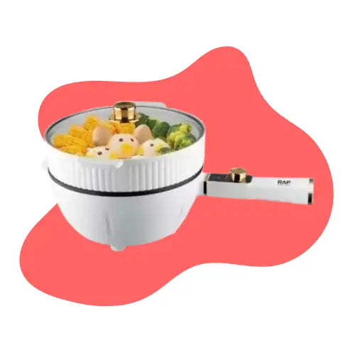 Vaporera Olla Multifuncional Eléctrica Antiadherente Raf Color Blanco