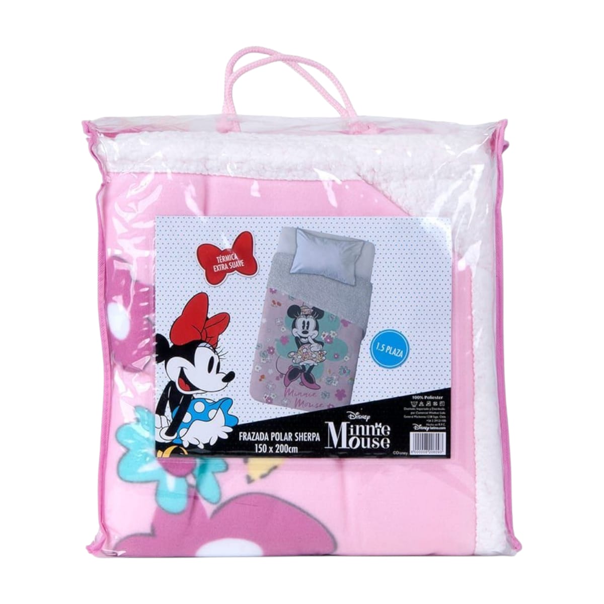 frazada sherpa polar disney minnie 1.5 plaza