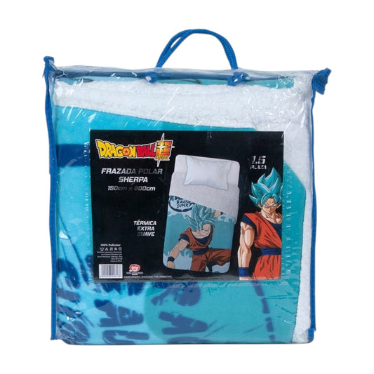frazada sherpa polar 1.5 plazas dragon ball z