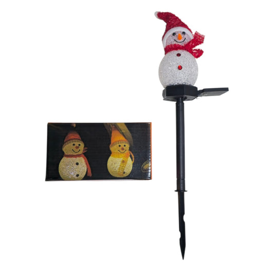 Muñeco de Nieve Solar LED Decoración Navideña Exterior
