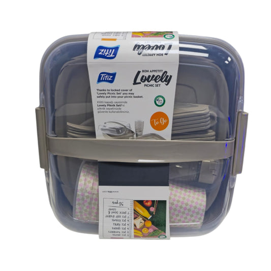 set picnic 32 piezas tres colores titiz