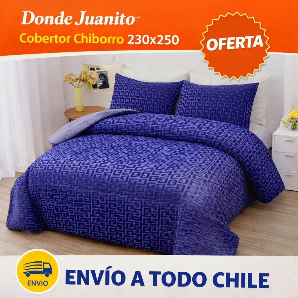 Cobertor con Chiporro 230x250 (Diseño Geométrico lila morado – 2 Plazas)