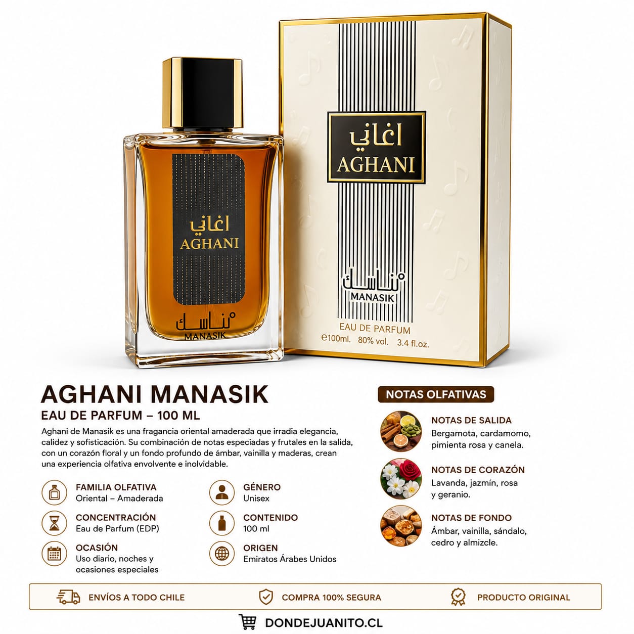 Perfume Árabe Aghani Manasik Eau de Parfum 100 ml
