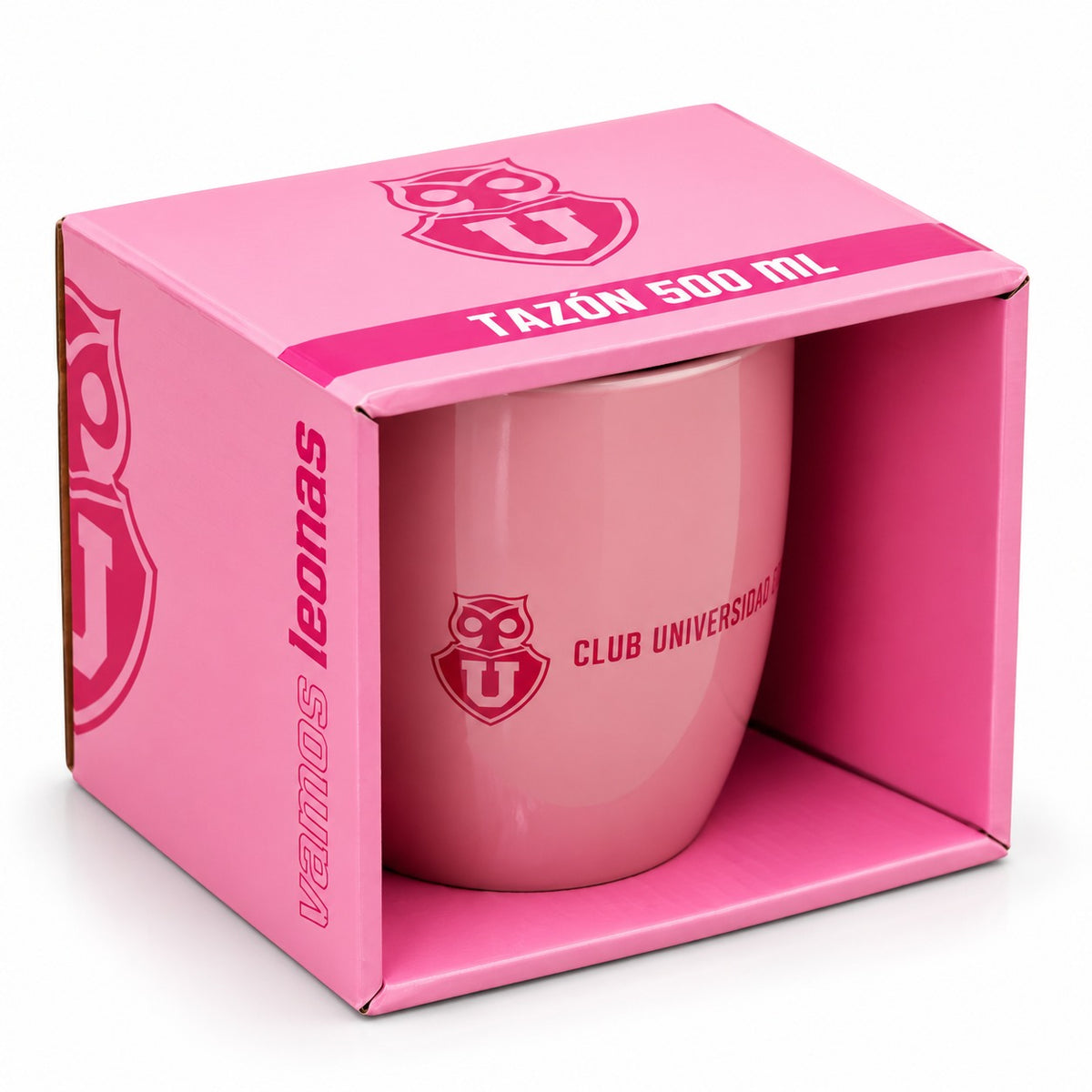 Tazón Universidad de Chile Rosado, Taza Cerámica con Asa 15oz