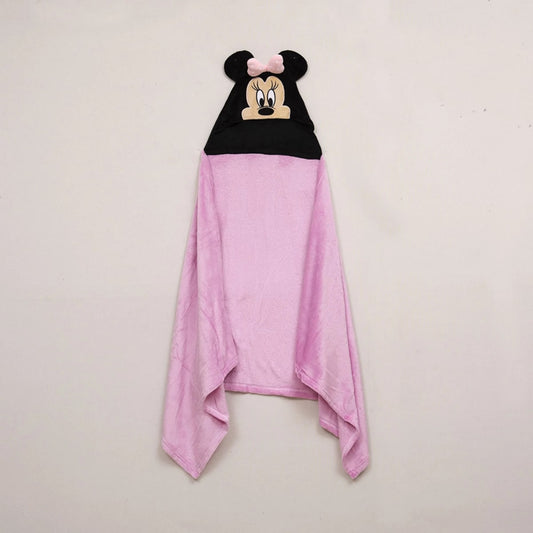 Manta con capucha Minnie mouse pink