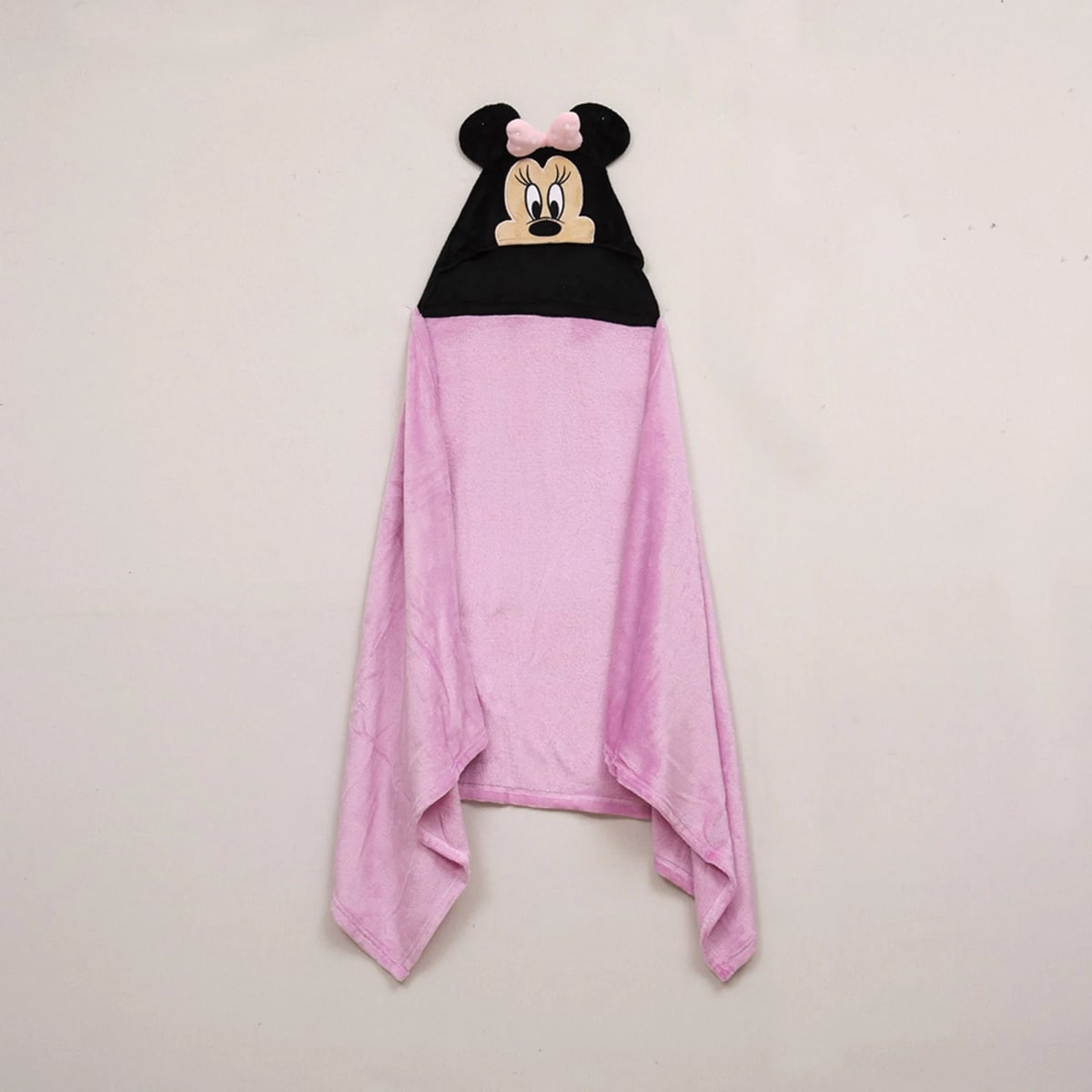 Manta con capucha Minnie mouse pink