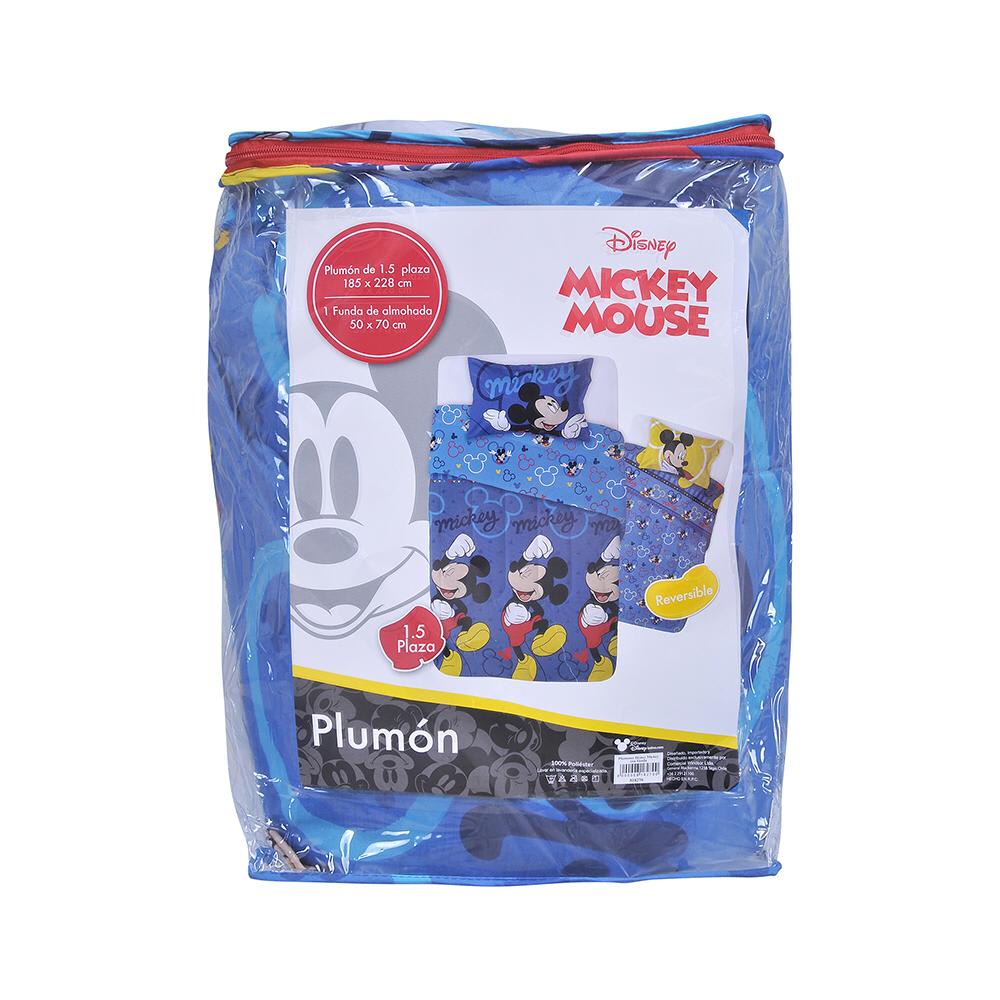 Plumón Reversible Mickey Mouse Disney - 1.5 Plazas + Funda de Almohada