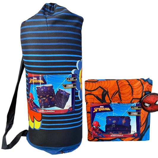 Combo Pack Spider-Man Marvel 2 Plazas - Plumón Reversible + Juego de Sábanas Completo