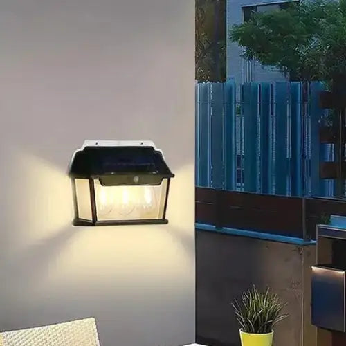 Aplique Solar Farol 3 Ampolletas Con Sensor De Movimiento