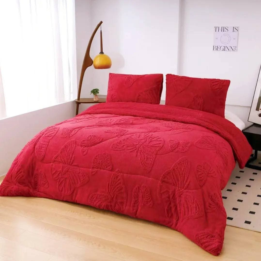 Cobertor Diseño Mariposa Full Chiporro 5 Kilos burdeo 2 Plazas 230x250 cm