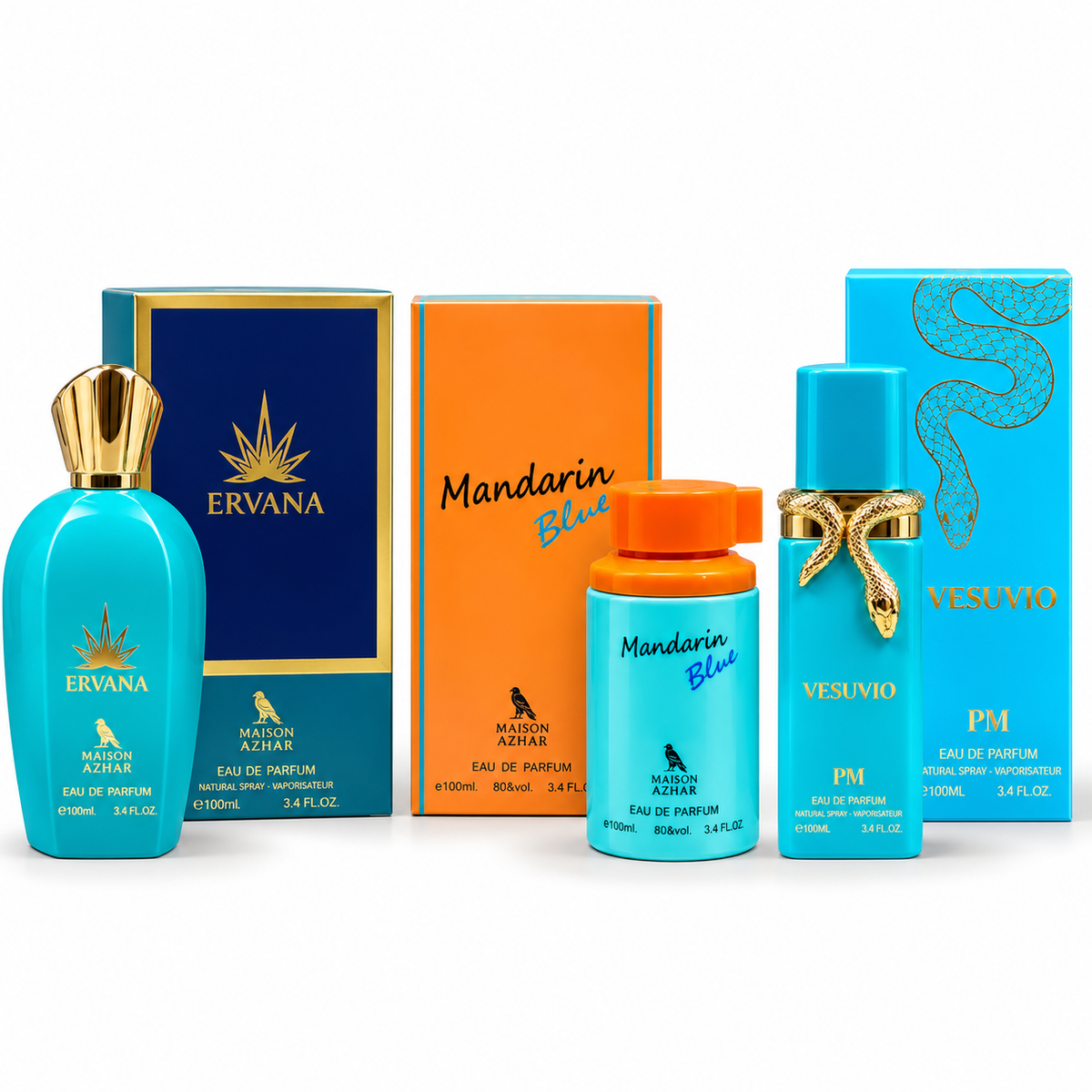 Promocion trio pack vulcan - mandarin - hervana 100ml perfumes arabes