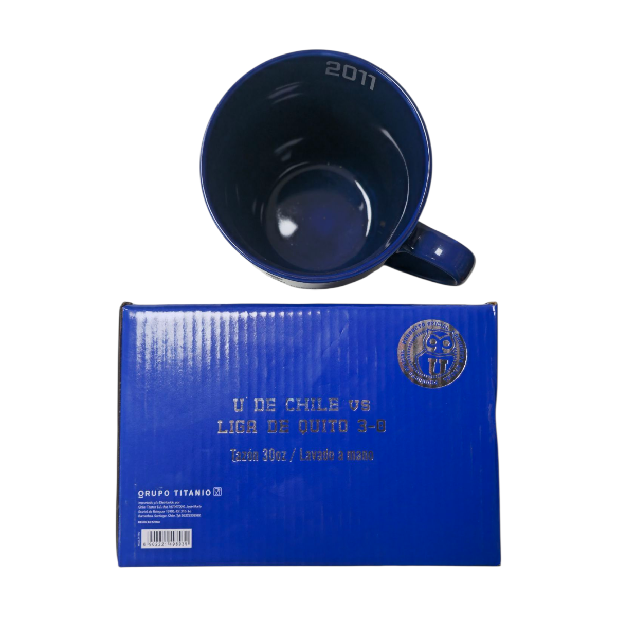 Tazon U De Chile Copa Sudamericana 30oz 880ml Vamos Leon Azul