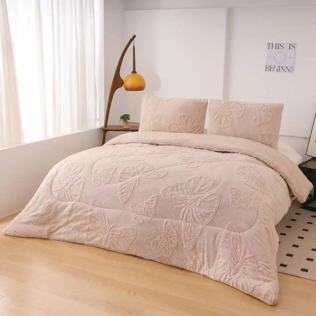 Cobertor Diseño Mariposa Full Chiporro 5 Kilos beige 2 Plazas 230x250 cm