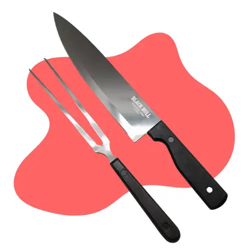 Set Cuchillo + Tenedor Parrillero Black Bull Premium