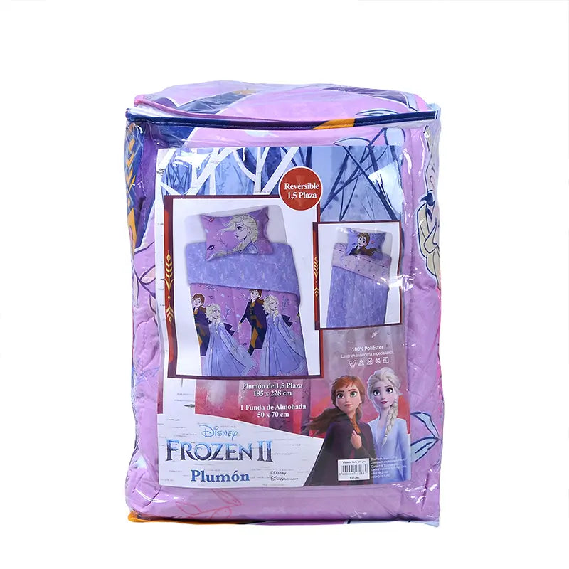 Plumón reversible Frozen diseño happiness de 1.5