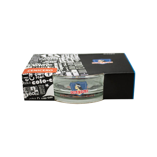 Cenicero de Vidrio Oficial Colo-Colo con Caja de Regalo - Colección Albo Campeón