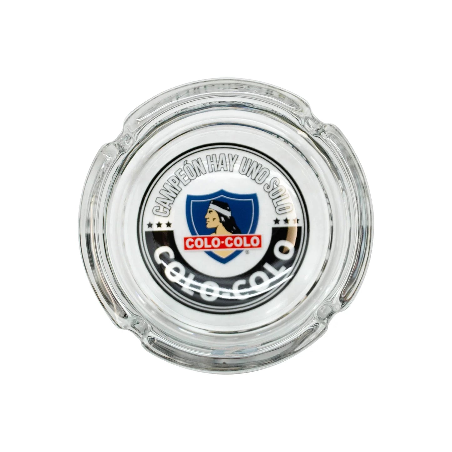 Cenicero de Vidrio Oficial Colo-Colo con Caja de Regalo - Colección Albo Campeón