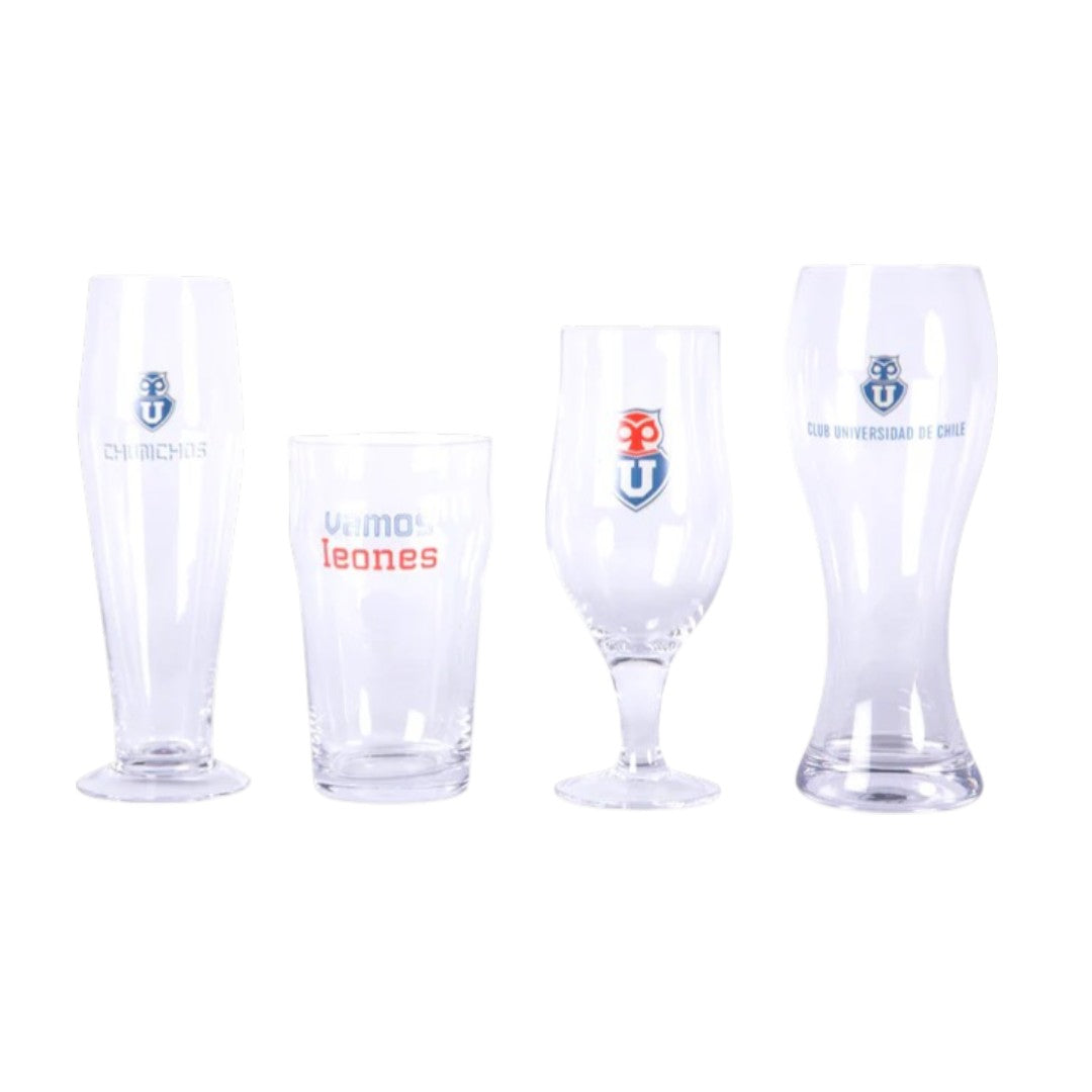 SET  4 COPAS U DE CHILE BEER COLLECTION VAMOS LEONES