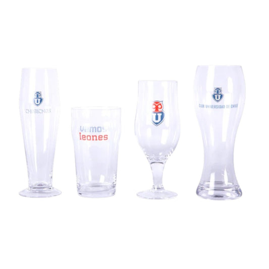 SET  4 COPAS U DE CHILE BEER COLLECTION VAMOS LEONES