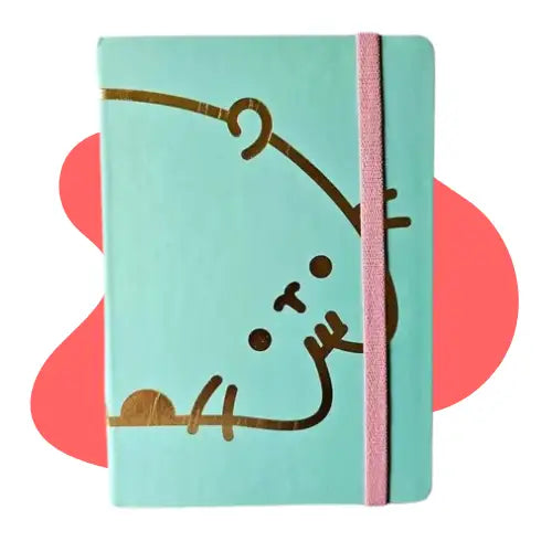Cuaderno Mooving Notes Gatito Pusheen A5 X 96 Hjs Rayado Color Turquesa