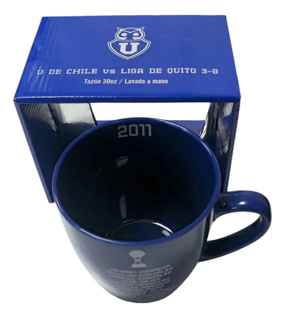 Tazon U De Chile Copa Sudamericana 30oz 880ml Vamos Leon Azul