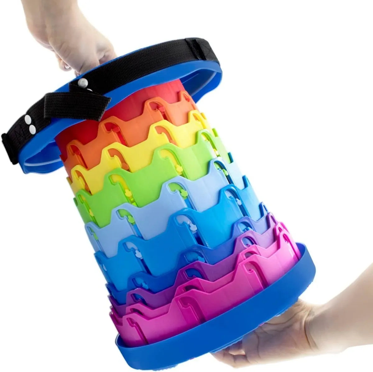 Taburete Plegable Portátil De Plástico Retráctil Silla Color Azul