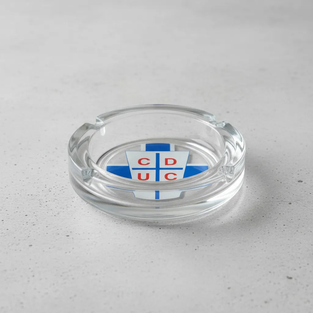 Cenicero U Catolica De Vidrio Cruzados - Celeste - Catolica