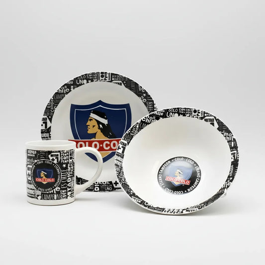 Set Desayuno Losa Colo Colo Taza Y 2 Platos.