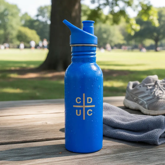 Botella U Catolica Con Chupete Anti Derrame Metalica - Celeste