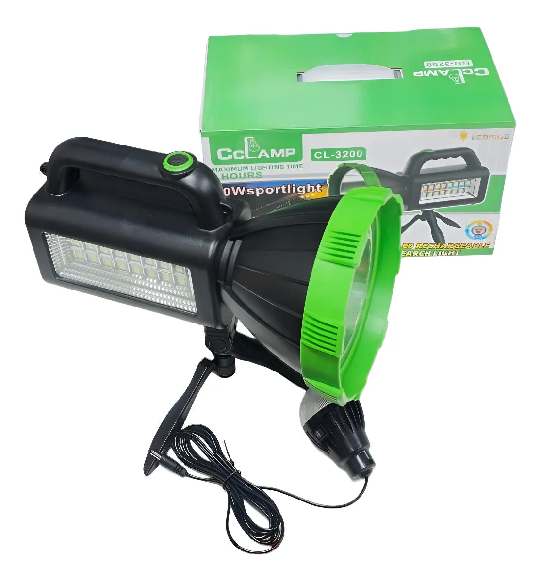 Foco Busca Camino 300mt Emergencia Recargable Usb 30cm