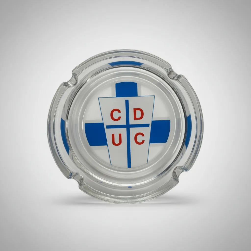 Cenicero U Catolica De Vidrio Cruzados - Celeste - Catolica